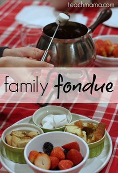 Want a special family fun night idea? Here's how to do a family fondue night. It's a special occasion dinner to do with your family that makes for some great memories! So, plan your next family night with fondue and all that goes with it! It's a fun dinner idea the whole family can enjoy! #fondue #family #activity #howto #cooking #dinner #activities #dinnerideas