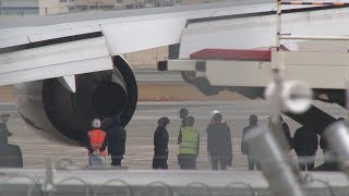 全日空機、福岡に緊急着陸　エンジン出火、けが人なし