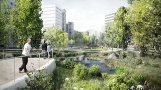 A Praça de Espanha vai ser um grande jardim com um ribeiro ao meio