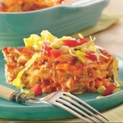 Layered Chili-Chicken Enchilada Casserole