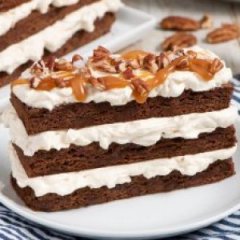 Perfectly Salted Caramel Brownie Cake