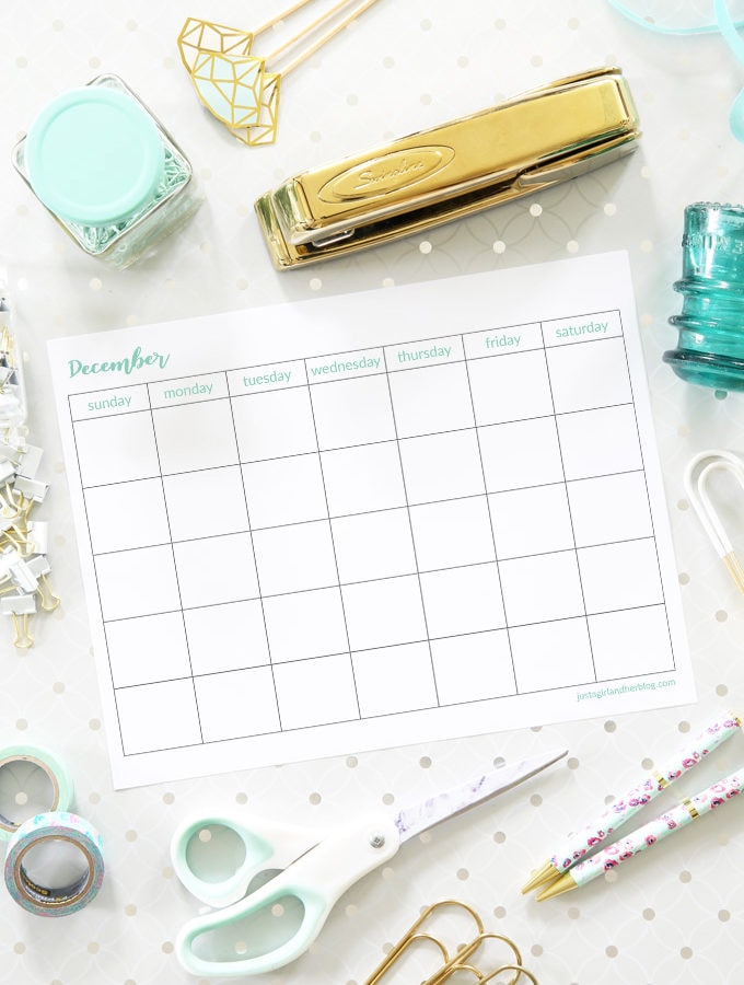Free December Printable Calendar