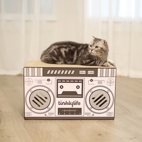 SANTU-ART RADIO GEOMETRY STYLE CAT HOUSE and CARDBOARD SCRATCHER