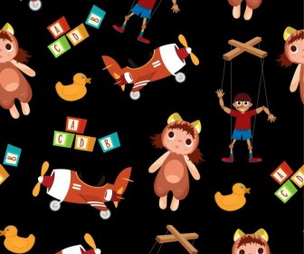 toys pattern colorful repeating sketch