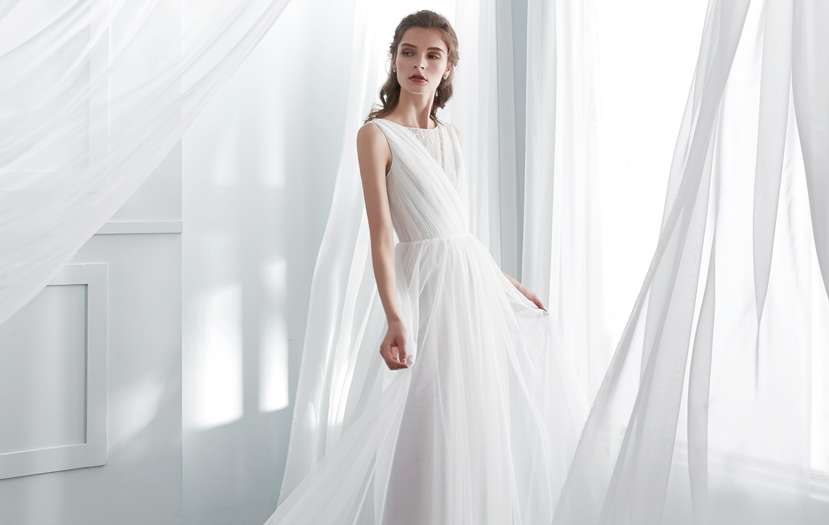 lithe lace and tulle spring long wedding dresses