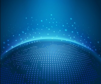 Blue Information Technology Background Vector Illustration