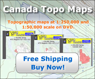 Canada Topographic Maps for purchase on DVD