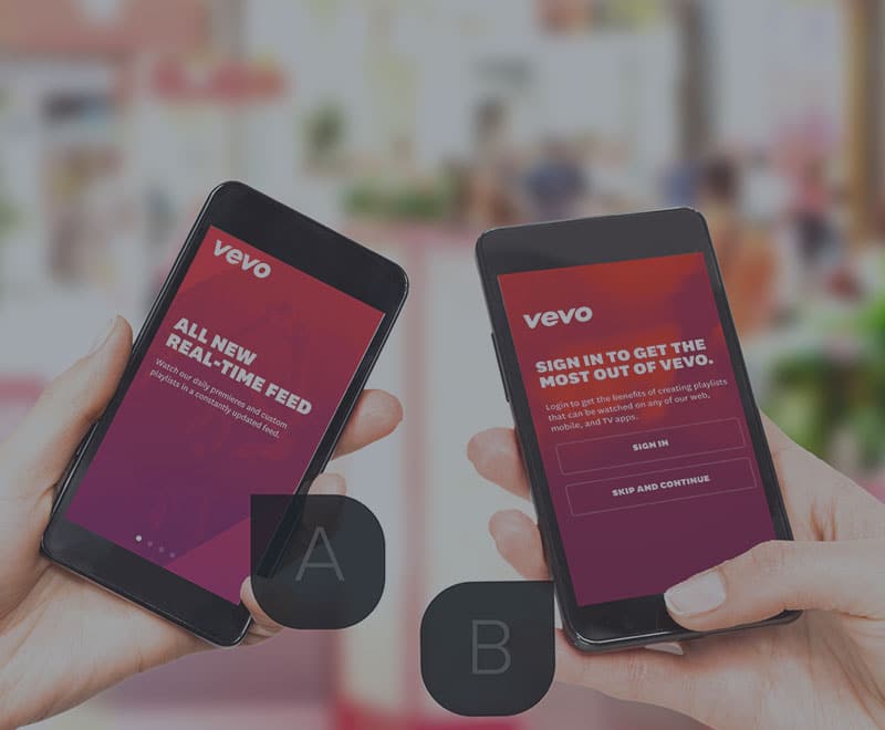 Six different mobile A/B experiments conducted by leading apps like&nbsp;Vevo, Netflix, and Glassdoor.