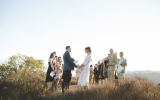 Couple getting married on top of a hill in LA