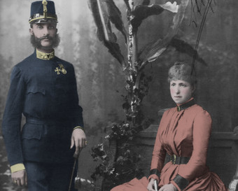 Alfonso XII y Mar&iacute;a Cristina de Habsburgo.