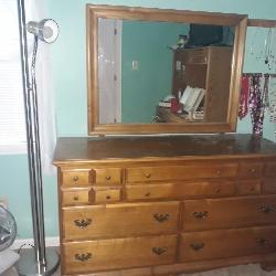 MAPLE DRESSER W/ MIRROR