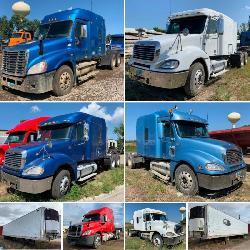 (9) Semi Trucks, (4) Reefer Trailers, Miller 225 Welder...