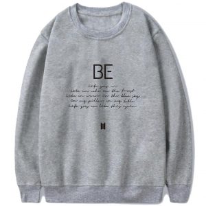 BTS BE Letter Print Round Neck Hoodie