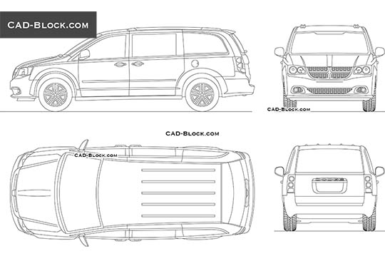 Dodge Grand Caravan - download free CAD Block