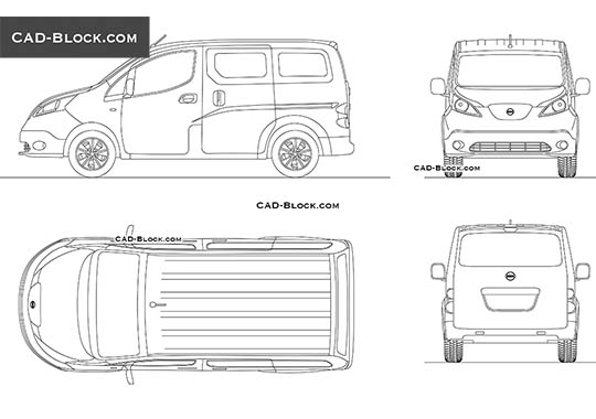 Nissan e-NV200 - download free CAD Block