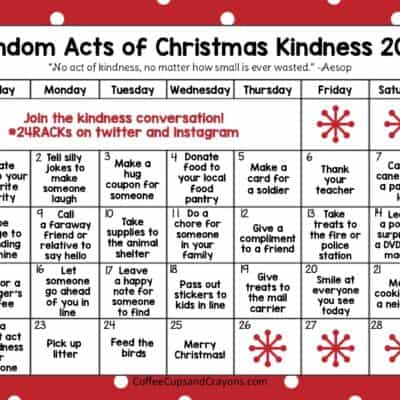Christmas kindness calendar with red border