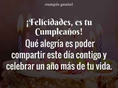 Felicidades, es tu cumplea&ntilde;os