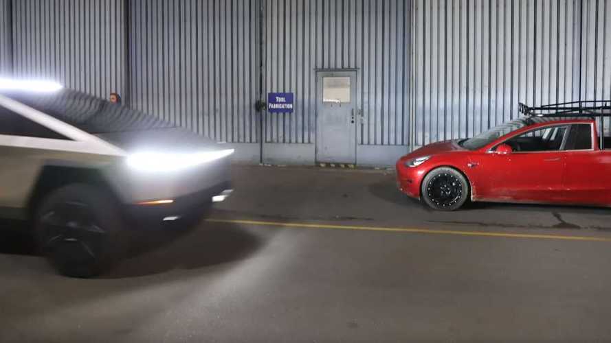 Two Tesla Pickups Pass In The Night: Truckla Meets Cybertruck