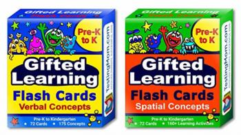 Gifted Learning Flash Cards (2-Pack) &ndash; Verbal and Spatial Concepts for Pre-K - Kindergarten