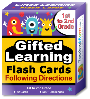 Gifted Learning Following Directions Concepts Flash Cards pack (for 1st to 2nd Grade)