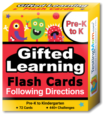 Gifted Learning Following Directions Concepts Flash Cards pack (for Pre-K-Kindergarten)