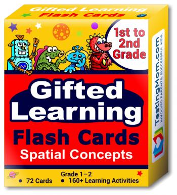 NEW Gifted Learning Flash Cards - Visual Spatial Concepts for 1st - 2nd Grade - Educational Practice for The NNAT Test, CogAT Test, OLSAT Test, WPPSI, WISC, AABL, KBIT, SAGES and More!