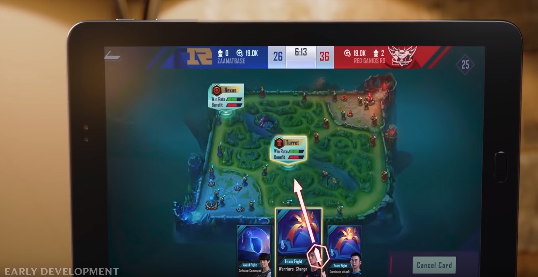 A photo of League of Legends Esports Manager running on a tablet of some kind