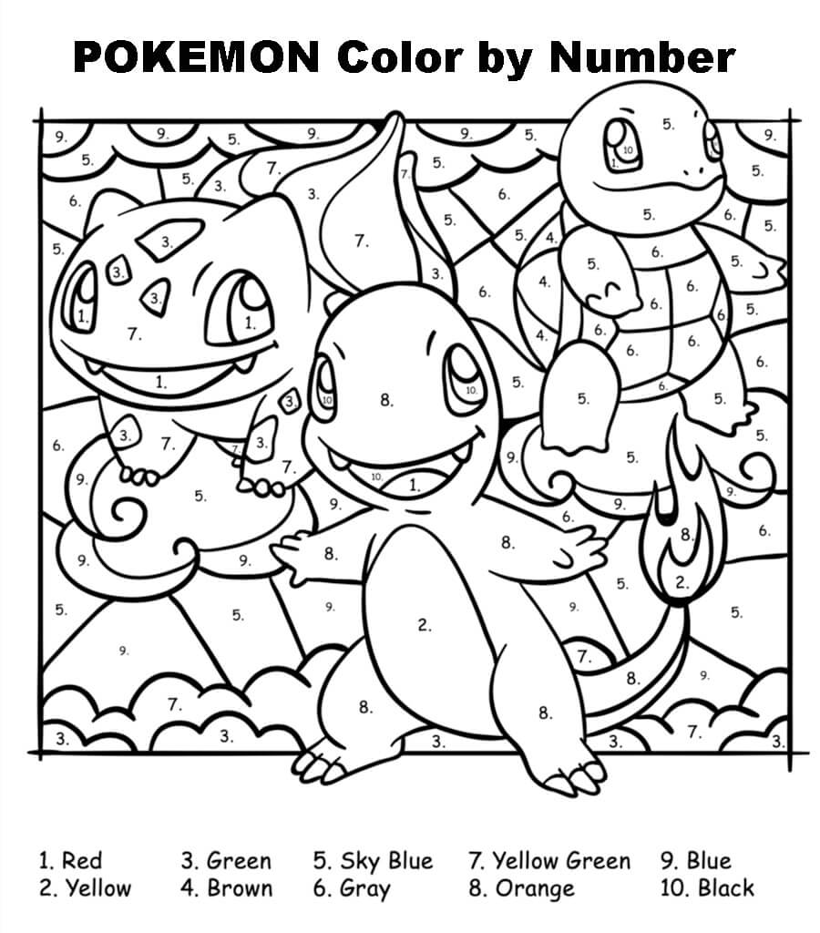 Pokemon Color By Number