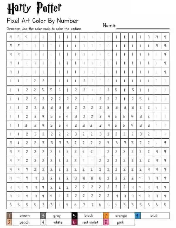 Harry Potter Color By Number