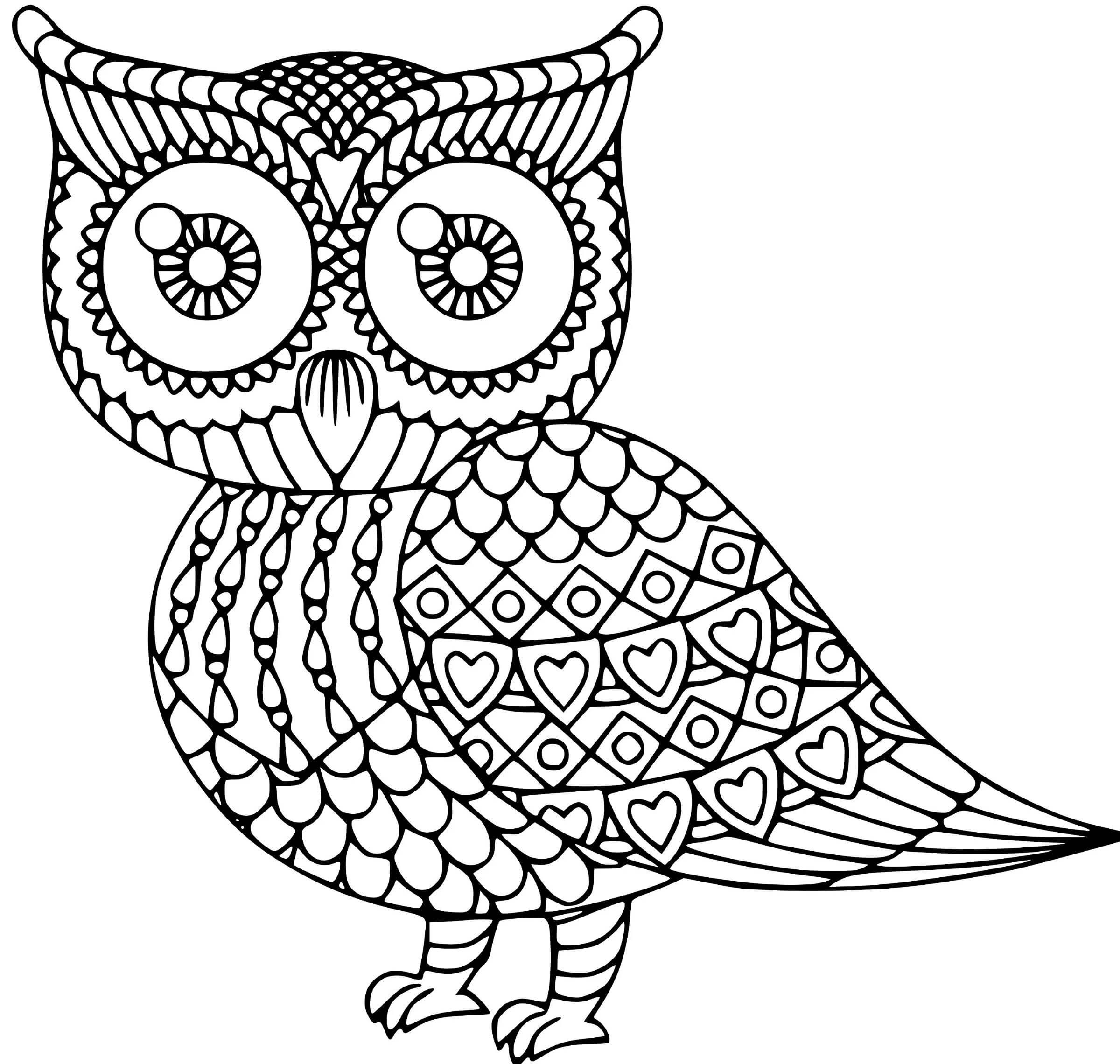 Owl Mandala coloring pages
