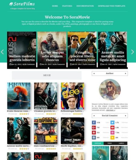 Sora Films Blogger Template