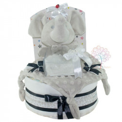 Tarta de pa&ntilde;ales elefante gris