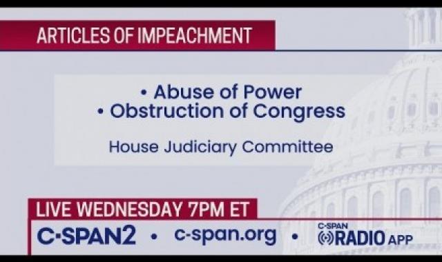 House Judiciary Committee Marks Up Articles Of Impeachment