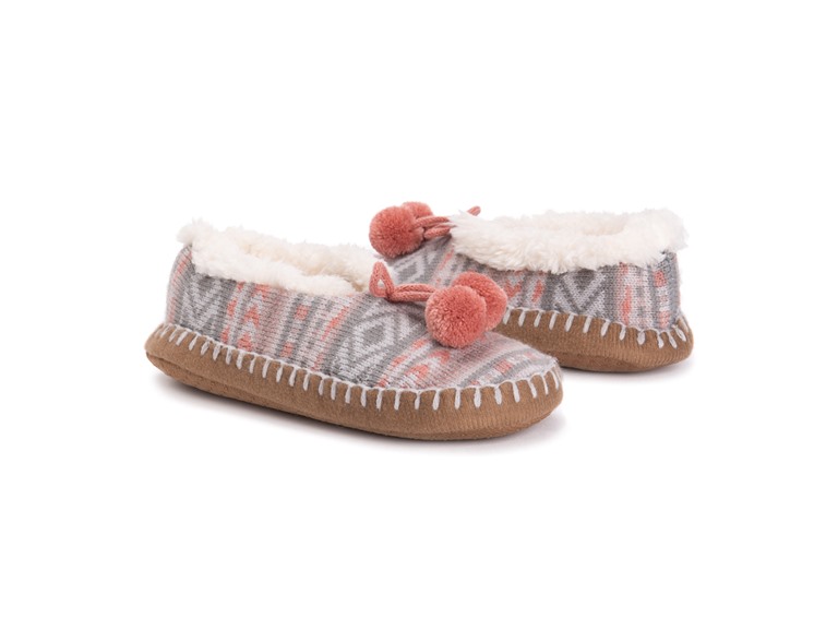 MUK LUKS Women's Pom Ballerina Moccasins