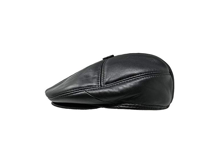 Soft Lambskin Leather Flat Cap