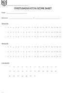 Firsts Badminton Score Sheet