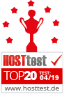 In den Top 20 der Hosttest Awards 2018