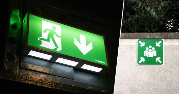 nödutg&aring;ngsskylt regler