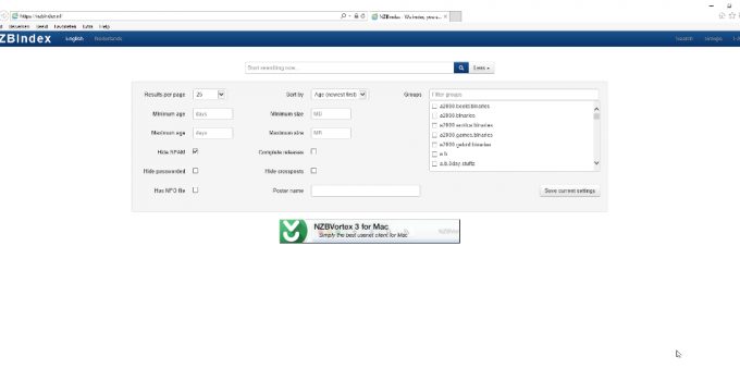 NZBindex website bezoeken