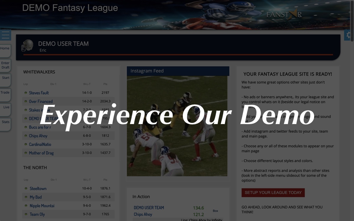 Fantasy Football League Main Page One