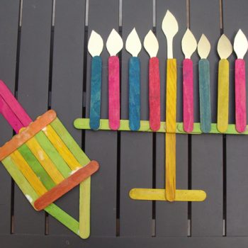 Craft Stick Menorah and Dreidel