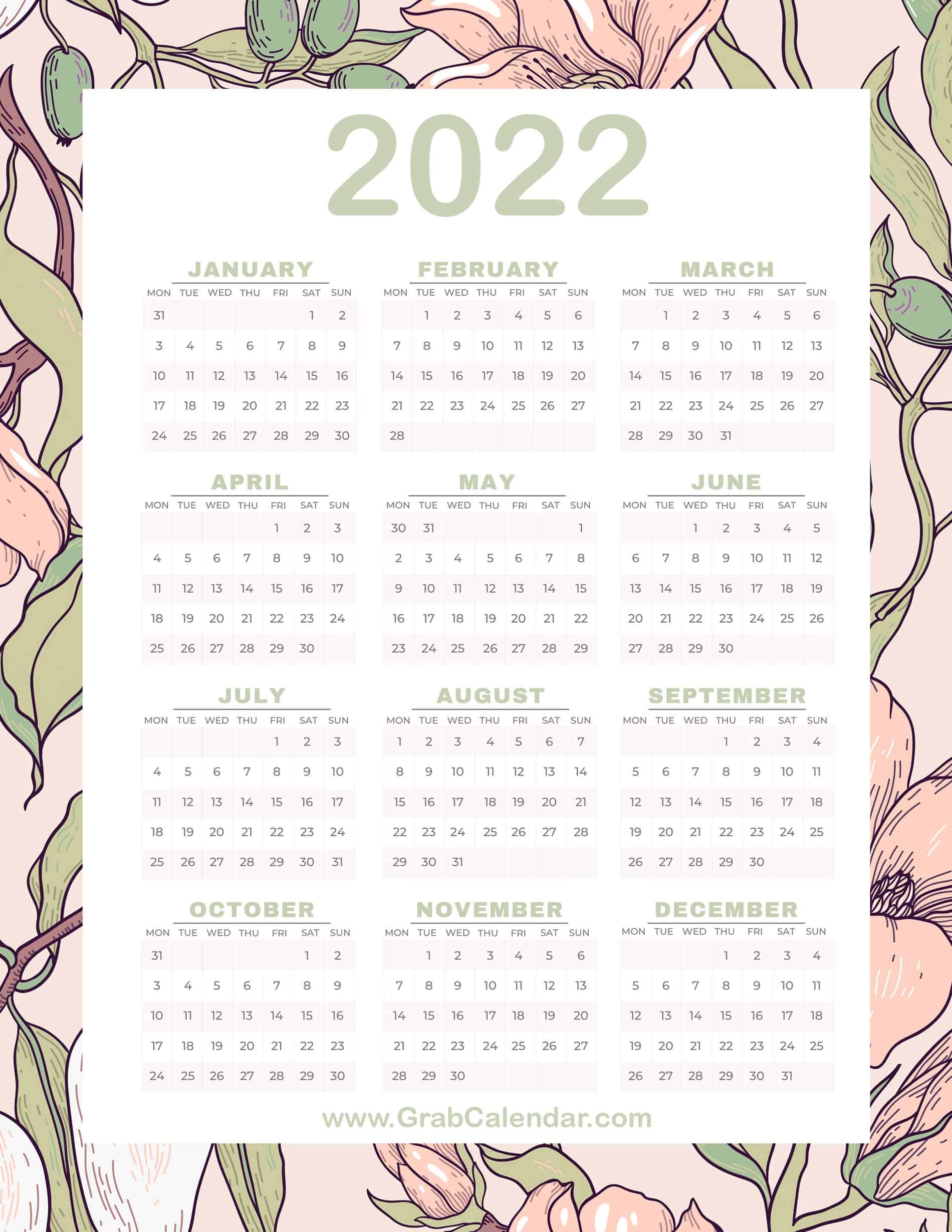 2022 Calendar