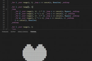 Drawing a Heart to Console in Magik Programming