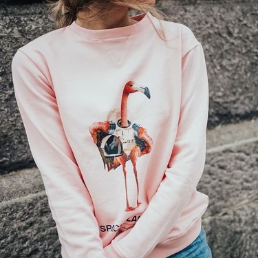 As&iacute; es Space Flamingo, la firma de Paula Echevarr&iacute;a con la que llenar nuestros looks de flamencos... y no nos pega mucho con ella