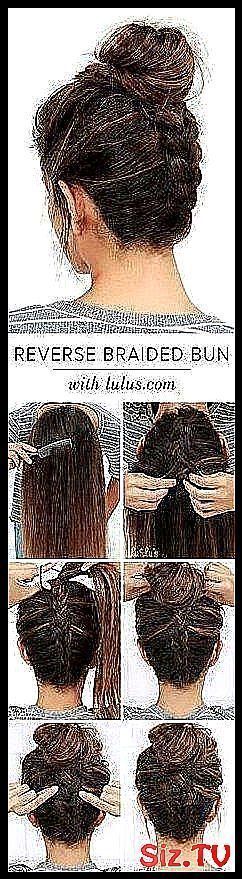 Coole und einfache DIY Frisuren umkehren geflochtene Brötchen schnell und einfach Ide Coole und einfache DIY Frisuren umkehren geflochtene ... ...