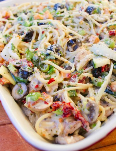 Cold spaghetti pasta salad