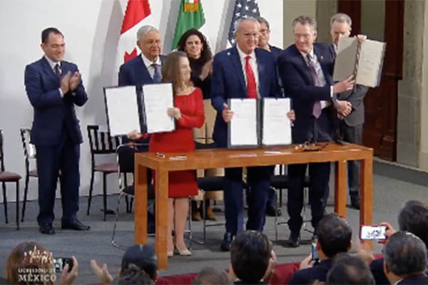 México, EU y Canadá firman protocolo modificatorio al T-MEC