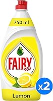 Fairy Lemon Dish Washing Liquid Soap Dual Pack 750ML@25%