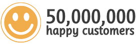 50,000,000 Happy Customers in 180+ Countries