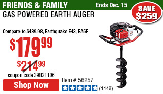 Gas Powered Earth Auger